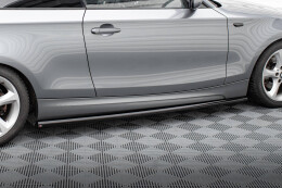 Seitenschweller Ansatz Cup Leisten für BMW 1er M-Paket E82 schwarz Hochglanz