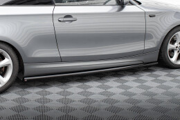 Seitenschweller Ansatz Cup Leisten passend für BMW 1er M-Paket E82 schwarz Hochglanz