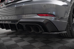 Heck Ansatz Flaps Diffusor V.2 passend für Audi S3 / A3 S-Line Sportback 8V Facelift schwarz Hochglanz