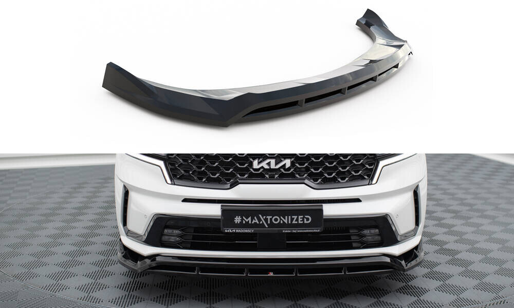 Cup Spoilerlippe Front Ansatz für Kia Sorento Mk4 schwarz Hochglanz ...