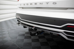 Mittlerer Cup Diffusor Heck Ansatz DTM Look passend für Kia Sorento Mk4 schwarz Hochglanz