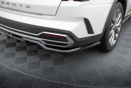 Mittlerer Cup Diffusor Heck Ansatz DTM Look passend für Kia Sorento Mk4 schwarz Hochglanz