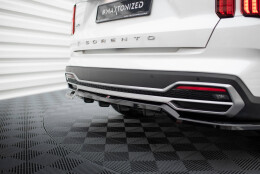Mittlerer Cup Diffusor Heck Ansatz DTM Look passend für Kia Sorento Mk4 schwarz Hochglanz