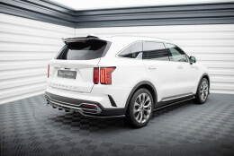 Mittlerer Cup Diffusor Heck Ansatz DTM Look passend für Kia Sorento Mk4 schwarz Hochglanz