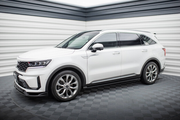 Seitenschweller Ansatz Cup Leisten passend für Kia Sorento Mk4 schwarz Hochglanz