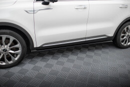 Seitenschweller Ansatz Cup Leisten passend für Kia Sorento Mk4 schwarz Hochglanz