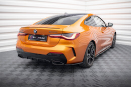 Heck Ansatz Flaps Diffusor V.1 passend für BMW 4er M440i G22 / G23 / G22 Facelift / G23 Facelift schwarz Hochglanz