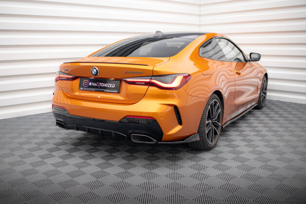 Heck Ansatz Flaps Diffusor V.2 passend für BMW 4er M440i G22 / G23 / G22 Facelift / G23 Facelift schwarz Hochglanz
