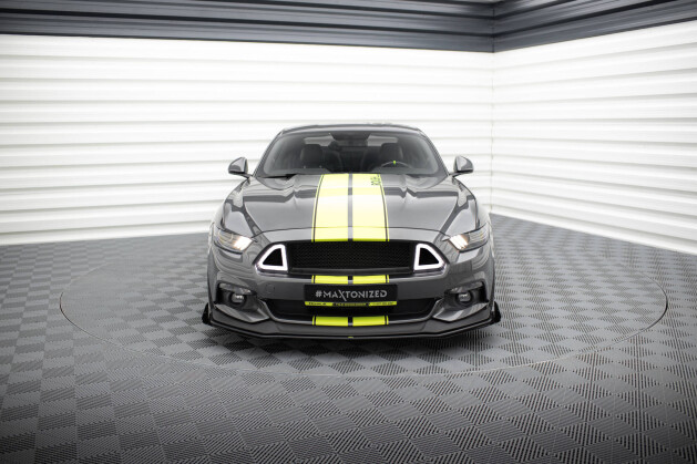 Front Stoßstange Flaps für Ford Mustang GT Mk6  schwarz Hochglanz