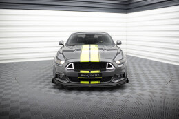 Front Stoßstange Flaps für Ford Mustang GT Mk6  schwarz Hochglanz