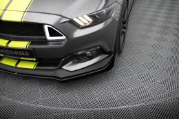 Front Stoßstange Flaps für Ford Mustang GT Mk6  schwarz Hochglanz