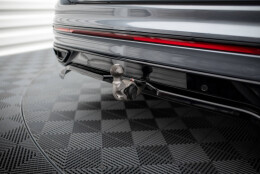 Mittlerer Cup Diffusor Heck Ansatz DTM Look passend für VW Tiguan Allspace R-Line Mk2 Facelift schwarz Hochglanz