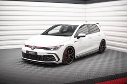 Cup Spoilerlippe Front Ansatz V.7 für VW Golf GTI / GTE / GTD / R-Line Mk8 schwarz Hochglanz