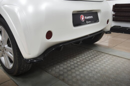 Mittlerer Cup Diffusor Heck Ansatz DTM Look für Toyota IQ schwarz Hochglanz