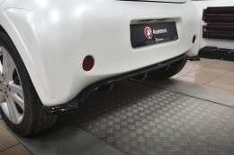 Mittlerer Cup Diffusor Heck Ansatz DTM Look passend für Toyota IQ schwarz Hochglanz