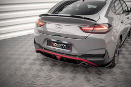 Heck Ansatz Flaps Diffusor für Hyundai I30 Fastback N-Line Mk3 FL schwarz Hochglanz