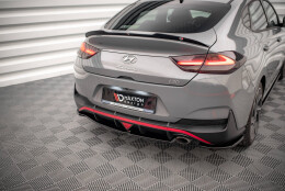Heck Ansatz Flaps Diffusor passend für Hyundai I30 Fastback N-Line Mk3 Facelift schwarz Hochglanz