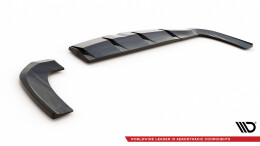 Heck Ansatz Flaps Diffusor passend für Hyundai I30 Fastback N-Line Mk3 Facelift schwarz Hochglanz