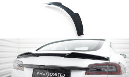 Heck Spoiler Aufsatz Abrisskante 3D passend für Tesla Model S Plaid Mk1 Facelift schwarz Hochglanz