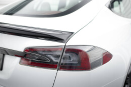Heck Spoiler Aufsatz Abrisskante 3D passend für Tesla Model S Plaid Mk1 FL schwarz Hochglanz