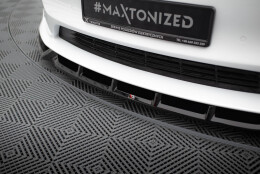 Cup Spoilerlippe Front Ansatz V.1 passend für Tesla Model S Plaid Mk1 Facelift schwarz Hochglanz