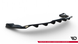 Mittlerer Cup Diffusor Heck Ansatz V.1 passend für Tesla Model S Plaid Mk1 Facelift schwarz Hochglanz