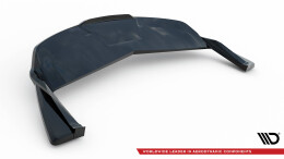 Mittlerer Cup Diffusor Heck Ansatz V.2 passend für Tesla Model S Plaid Mk1 Facelift schwarz Hochglanz