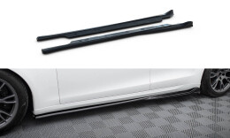 Seitenschweller Ansatz Cup Leisten V.1 passend für Tesla Model S Plaid Mk1 Facelift schwarz Hochglanz