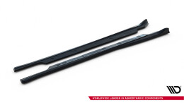 Seitenschweller Ansatz Cup Leisten V.2 für Tesla Model S Plaid Mk1 Facelift schwarz Hochglanz