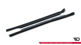 Seitenschweller Ansatz Cup Leisten V.2 passend für Tesla Model S Plaid Mk1 Facelift schwarz Hochglanz