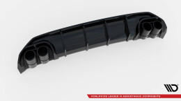 Heck Ansatz Diffusor + Endrohre chrom passend für Audi A3 S-Line Limousine 8Y schwarz Hochglanz