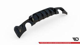 Heck Ansatz Diffusor passend für BMW 4er Coupe / Gran Coupe / Cabrio M-Paket F32 / F36 / F33 (Einzelauspuff li. re.) schwarz Hochglanz