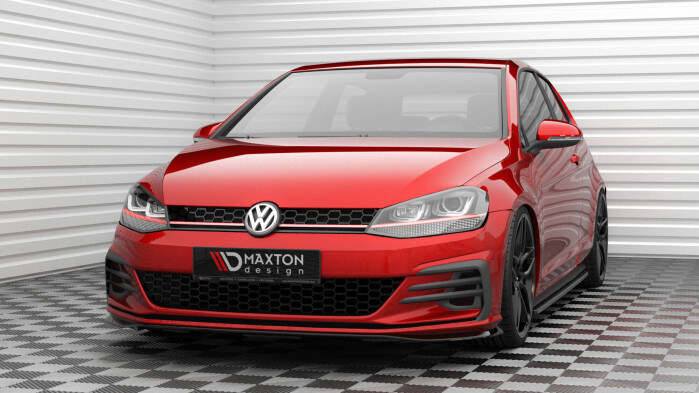 Cup Spoilerlippe Front Ansatz V.4 für VW Golf GTI Mk7 FL schwarz Hochglanz