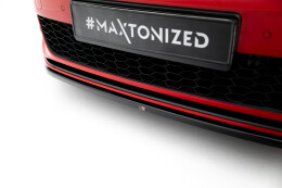 Cup Spoilerlippe Front Ansatz V.4 passend für VW Golf GTI Mk7 Facelift schwarz Hochglanz