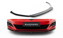 Street+ Spoilerlippe Front Ansatz V.4 passend für VW Golf GTI Mk7 FL schwarz Hochglanz