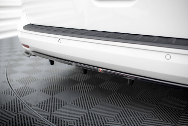 Mittlerer Cup Diffusor Heck Ansatz DTM Look passend für VW Caddy Maxi Mk5 schwarz Hochglanz