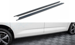 Seitenschweller Ansatz Cup Leisten für Volkswagen Caddy Maxi Mk5 schwarz Hochglanz