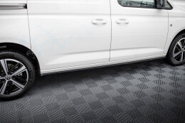 Seitenschweller Ansatz Cup Leisten für Volkswagen Caddy Maxi Mk5 schwarz Hochglanz