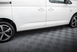 Seitenschweller Ansatz Cup Leisten passend für VW Caddy Maxi Mk5 schwarz Hochglanz