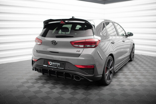 Heck Ansatz Diffusor passend für Hyundai I30 N Hatchback Mk3 Facelift schwarz Hochglanz