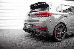 Heck Ansatz Diffusor passend für Hyundai I30 N Hatchback Mk3 Facelift schwarz Hochglanz