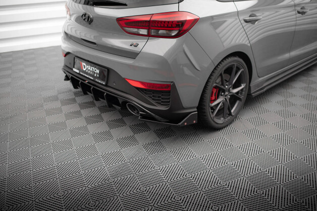 Heck Ansatz Flaps Diffusor V.4 + Flaps passend für Hyundai I30 N Hatchback Mk3 Facelift