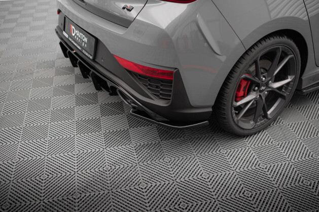 Heck Ansatz Flaps Diffusor V.5 für Hyundai I30 N Hatchback Mk3 FL schwarz Hochglanz