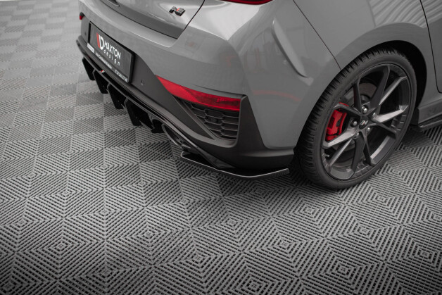 Heck Ansatz Flaps Diffusor V.5 passend für Hyundai I30 N Hatchback Mk3 Facelift schwarz Hochglanz