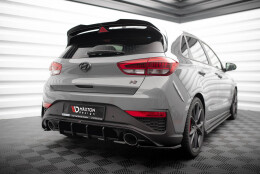 Heck Ansatz Flaps Diffusor V.5 passend für Hyundai I30 N Hatchback Mk3 Facelift schwarz Hochglanz