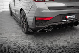 Heck Ansatz Flaps Diffusor V.6 für Hyundai I30 N Hatchback Mk3 FL schwarz Hochglanz