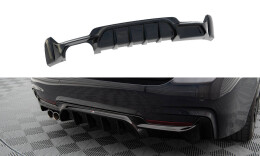 Heck Ansatz Diffusor passend für BMW 4er Coupe / Gran Coupe / Cabrio M-Paket F32 / F36 / F33 (Doppelauspuff li.) schwarz Hochglanz