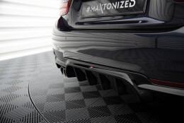 Heck Ansatz Diffusor passend für BMW 4er Coupe / Gran Coupe / Cabrio M-Paket F32 / F36 / F33 (Doppelauspuff li.) schwarz Hochglanz