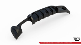 Heck Ansatz Diffusor passend für BMW 4er Coupe / Gran Coupe / Cabrio M-Paket F32 / F36 / F33 (Doppelauspuff li.) schwarz Hochglanz