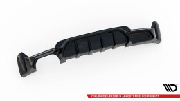 Heck Ansatz Diffusor passend für BMW 4er Coupe / Gran Coupe / Cabrio M-Paket F32 / F36 / F33 (Doppelauspuff li.) schwarz Hochglanz